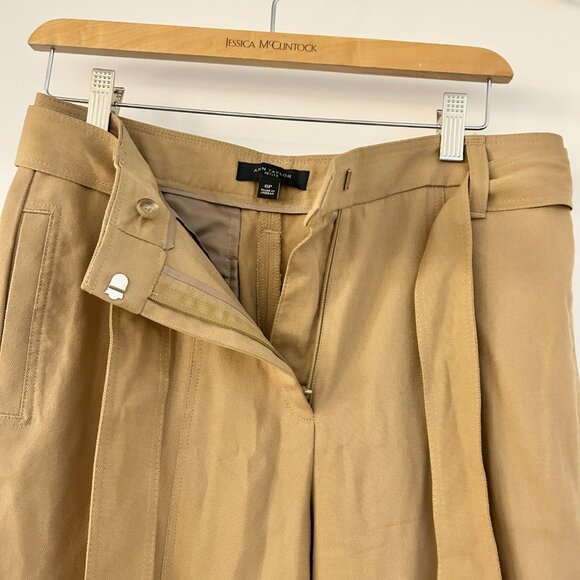 Ann Taylor The Belted Cropped Palazzo Wide Leg Pant in Toasted Nutmeg 6 Petite - Picture 8 of 11